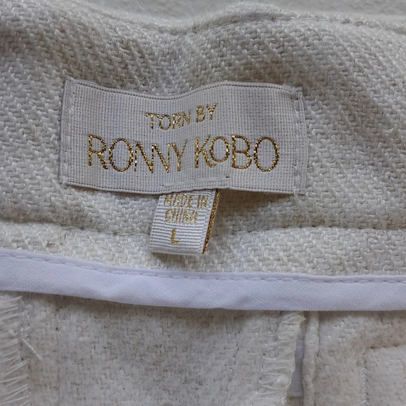 Torn by Ronny Kobo NWOT Wide Leg Linen Blend Tweed Bernee Pant - Picture 6 of 8